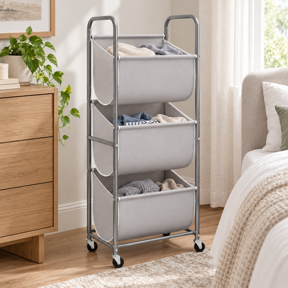 🛒 Space-Saving | Metal Bathroom Homemaker Gift | 3-Tier Rolling Organizer