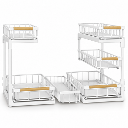 🧺 Under-Sink Organizer | Pull-Out Baskets | Kitchen & Bathroom | Space-Saving Storage