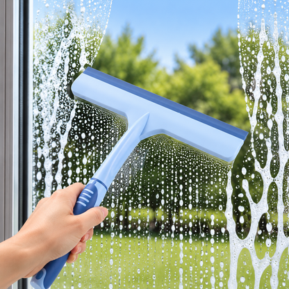 💧 Shower Squeegee | Silicone Bathroom Tool | Homeowners | Streak-Free Blue