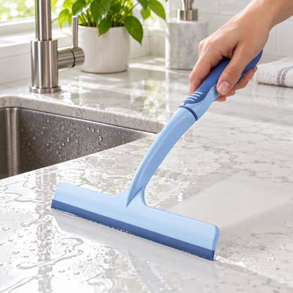 💧 Shower Squeegee | Silicone Bathroom Tool | Homeowners | Streak-Free Blue