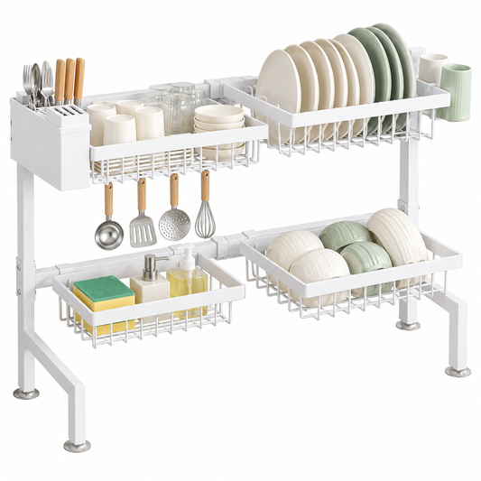 🍽️ Dish Drying Rack | Multi-Zone Organizer | Kitchen Storage | Space-Saving Drainer