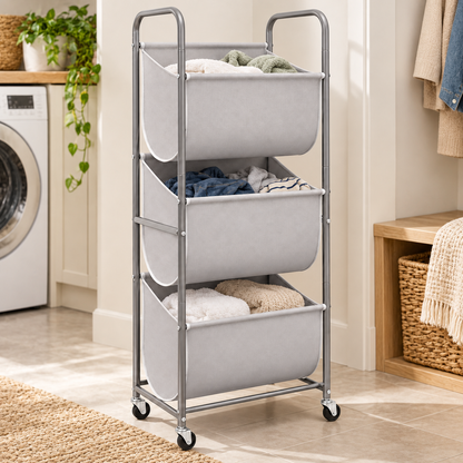🛒 Space-Saving | Metal Bathroom Homemaker Gift | 3-Tier Rolling Organizer