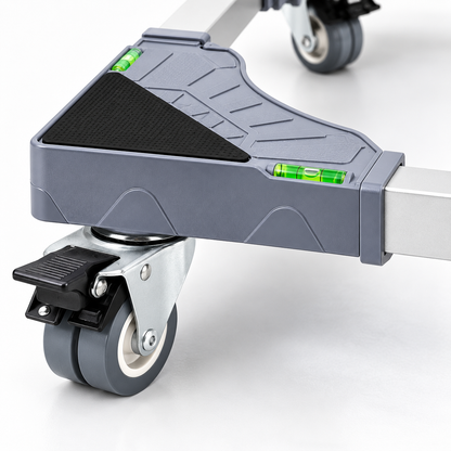 🛠️ Heavy-Duty | Metal Adjustable Frame | Laundry Room Mover | Level Bubble Design