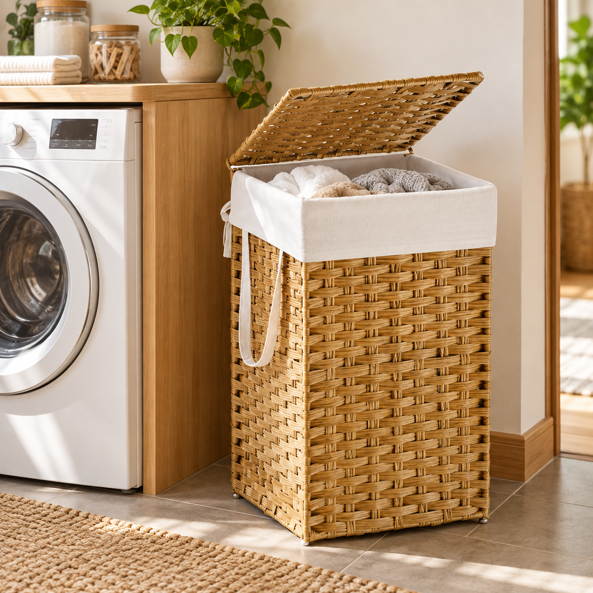 🧺 Laundry-Hamper | Woven Rattan | Laundry Room | Wicker Design