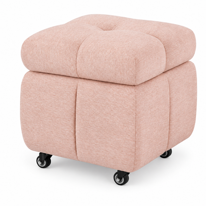 🪑 Rolling Ottoman | Upholstered Footrest | Living Room & Bedroom | Soft Cushioned Stool
