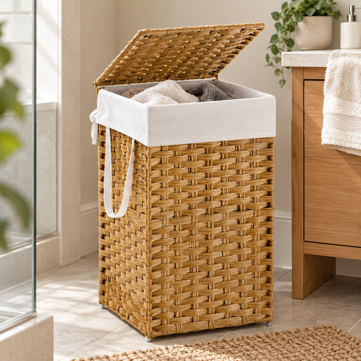 🧺 Laundry-Hamper | Woven Rattan | Laundry Room | Wicker Design